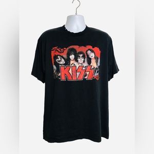 KISS Vintage Autographed Shirt 90’s All Sport Eric Singer Drummer Signed Sz XL.